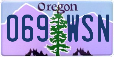 OR license plate 069WSN