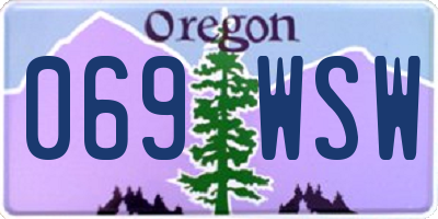 OR license plate 069WSW