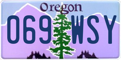 OR license plate 069WSY