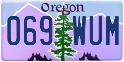 OR license plate 069WUM