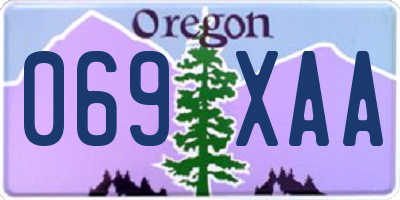 OR license plate 069XAA