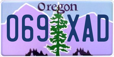 OR license plate 069XAD