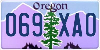 OR license plate 069XAO