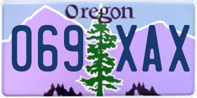 OR license plate 069XAX