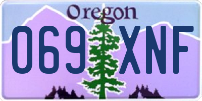 OR license plate 069XNF