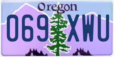 OR license plate 069XWU