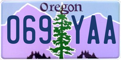 OR license plate 069YAA