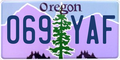 OR license plate 069YAF