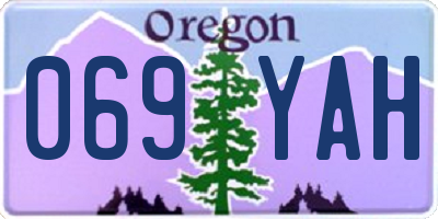 OR license plate 069YAH