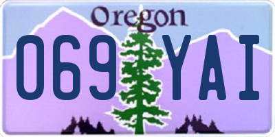 OR license plate 069YAI