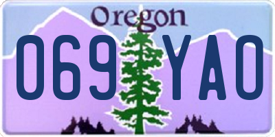 OR license plate 069YAO