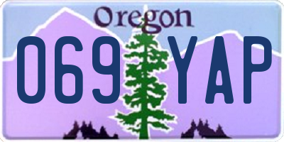 OR license plate 069YAP