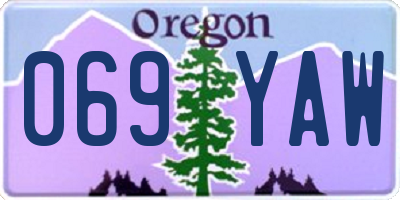 OR license plate 069YAW