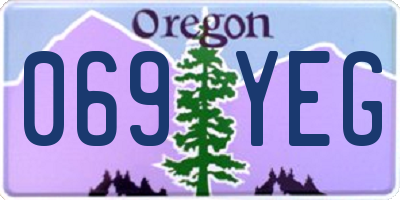 OR license plate 069YEG