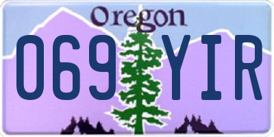 OR license plate 069YIR