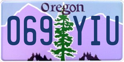 OR license plate 069YIU