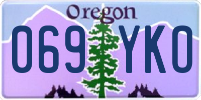 OR license plate 069YKO