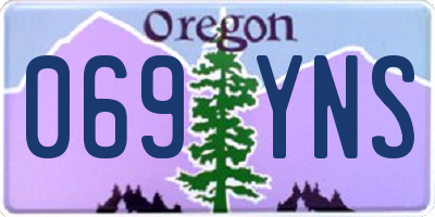 OR license plate 069YNS
