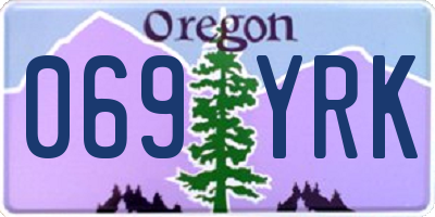 OR license plate 069YRK