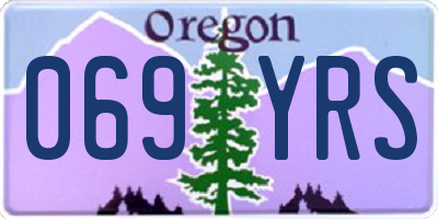 OR license plate 069YRS