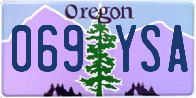 OR license plate 069YSA