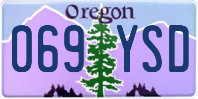 OR license plate 069YSD