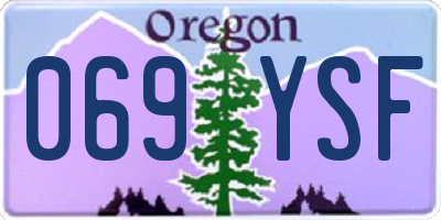OR license plate 069YSF
