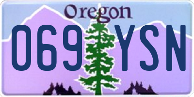 OR license plate 069YSN