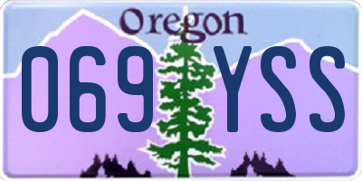 OR license plate 069YSS
