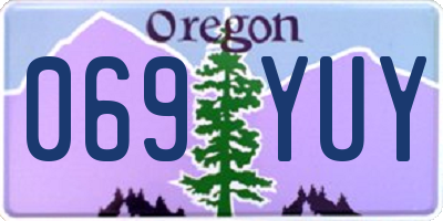 OR license plate 069YUY