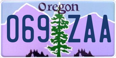 OR license plate 069ZAA