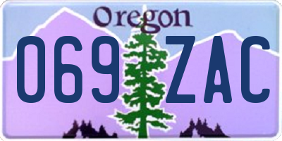OR license plate 069ZAC