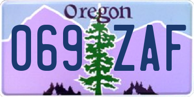 OR license plate 069ZAF