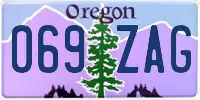 OR license plate 069ZAG