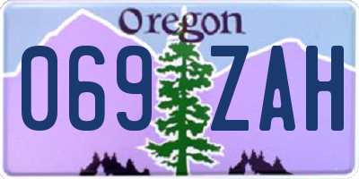 OR license plate 069ZAH