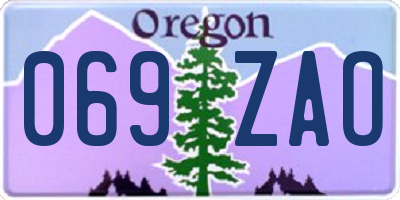 OR license plate 069ZAO