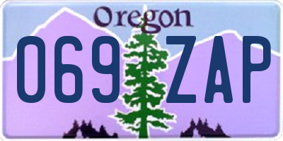 OR license plate 069ZAP
