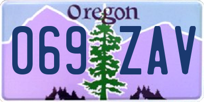 OR license plate 069ZAV