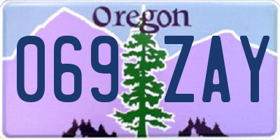 OR license plate 069ZAY