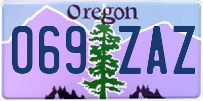OR license plate 069ZAZ