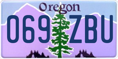 OR license plate 069ZBU