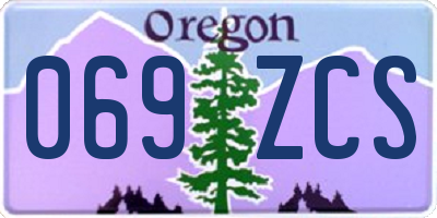 OR license plate 069ZCS