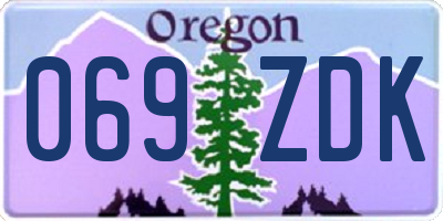 OR license plate 069ZDK
