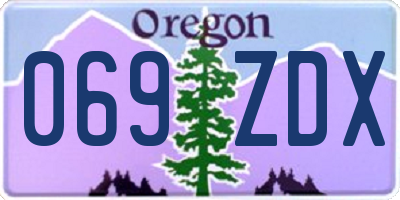 OR license plate 069ZDX
