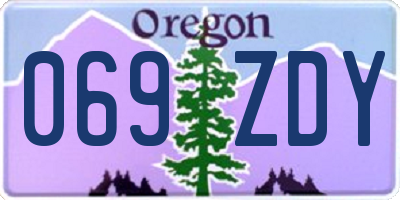 OR license plate 069ZDY