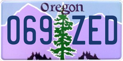 OR license plate 069ZED