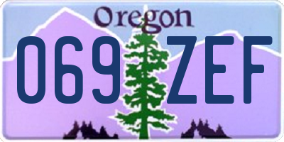 OR license plate 069ZEF