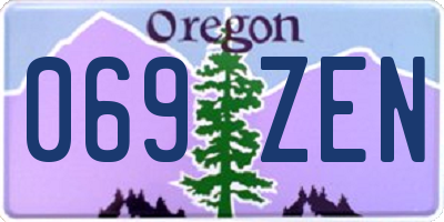 OR license plate 069ZEN