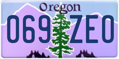 OR license plate 069ZEO