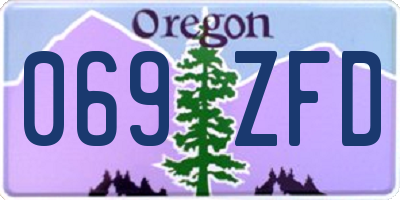 OR license plate 069ZFD